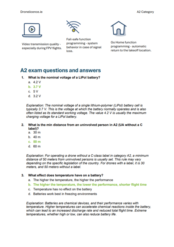 A2 Drone License Exam Ireland – Official Questions & Answers with Full Study Materials - Image 4