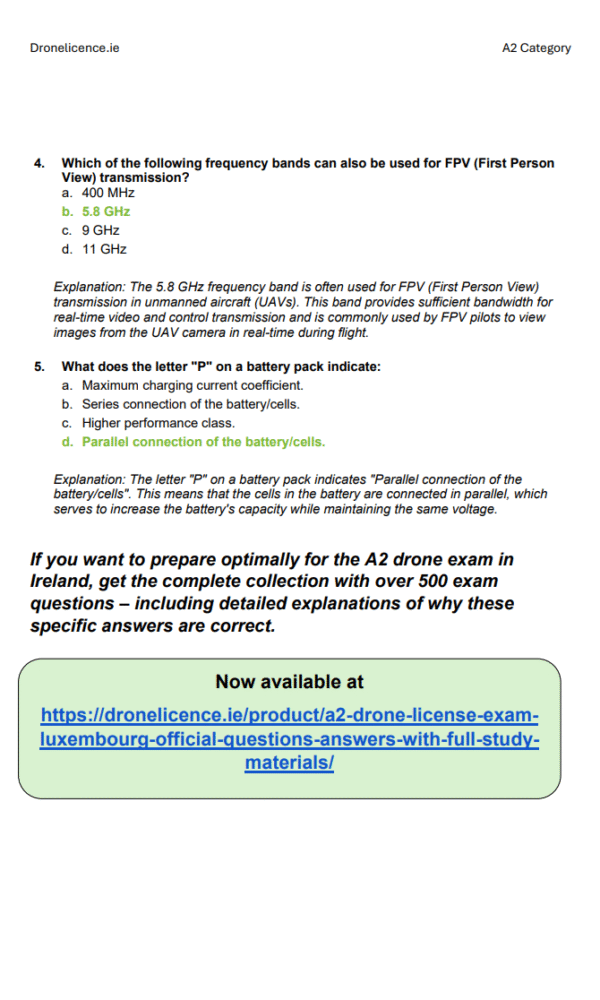 A2 Drone License Exam Ireland – Official Questions & Answers with Full Study Materials - Image 6