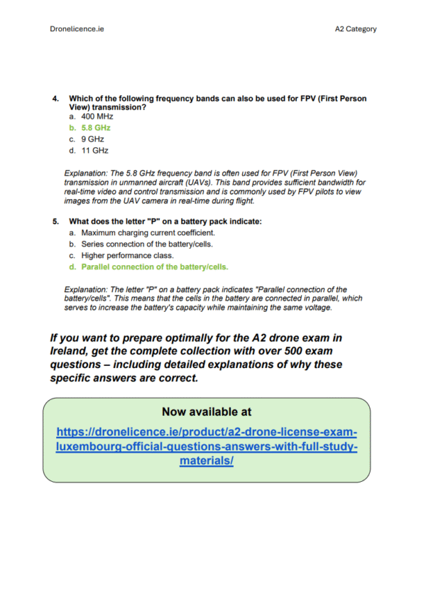 A2 Drone License Exam Ireland – Official Questions & Answers with Full Study Materials - Image 6