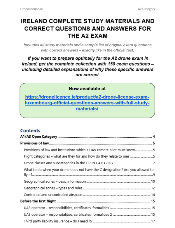 A2 Drone License Exam Ireland – Official Questions & Answers with Full Study Materials - Image 6